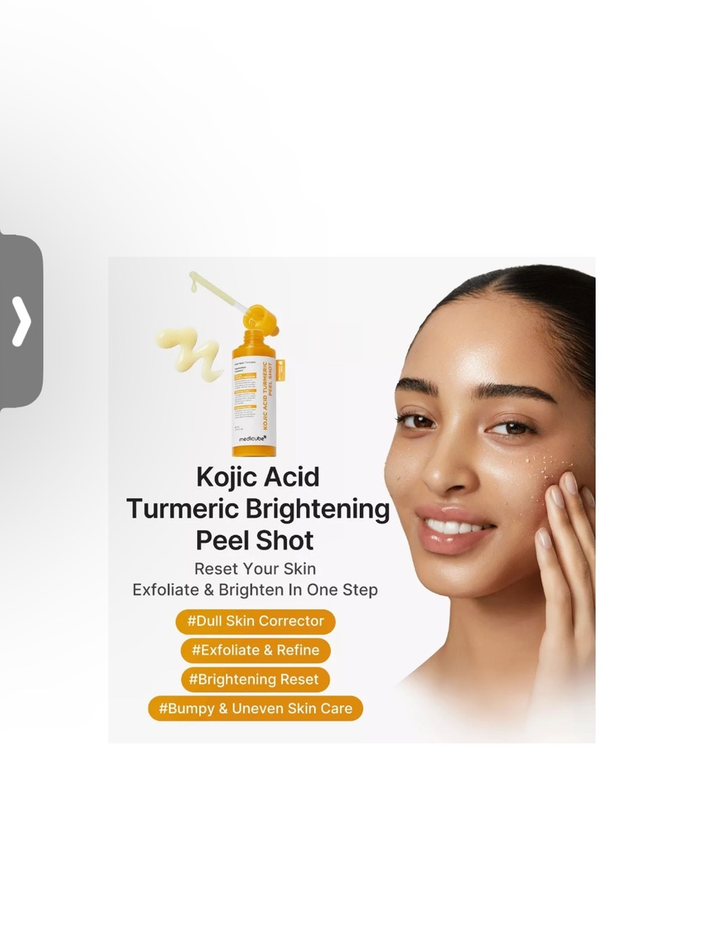 Medicube Kojic Acid Turmeric Peel Shot NWT 2.70 Oz